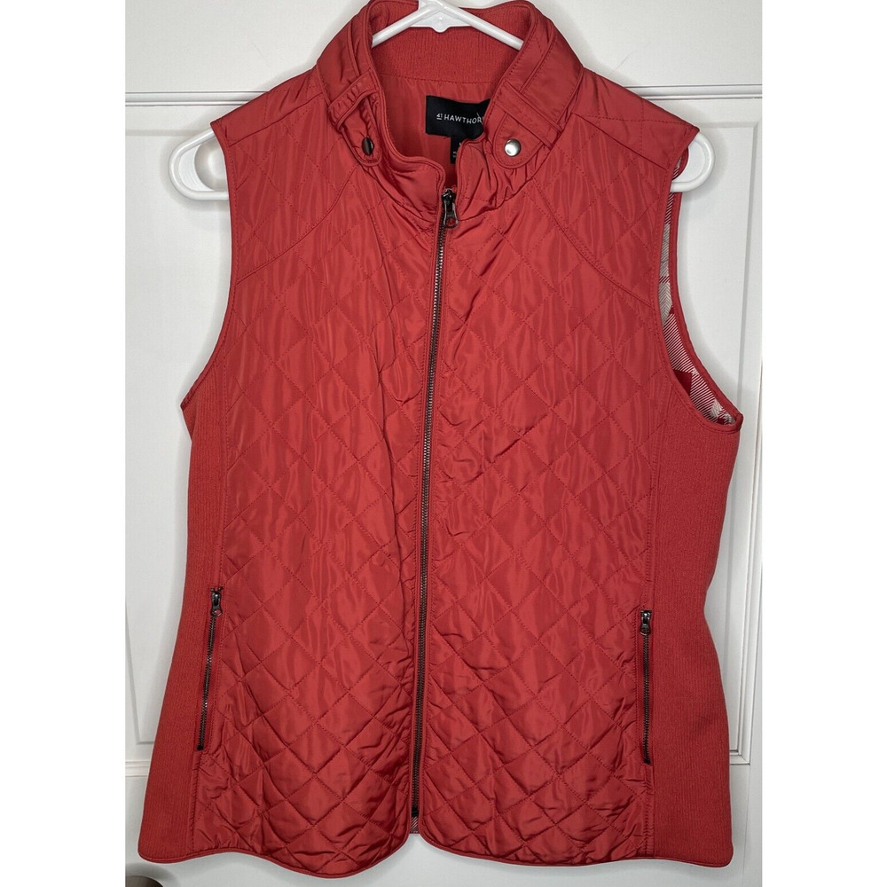41 Hawthorn Women's Dulcie Quilted Vest Sleeveless Full-Zip Size Large NWT